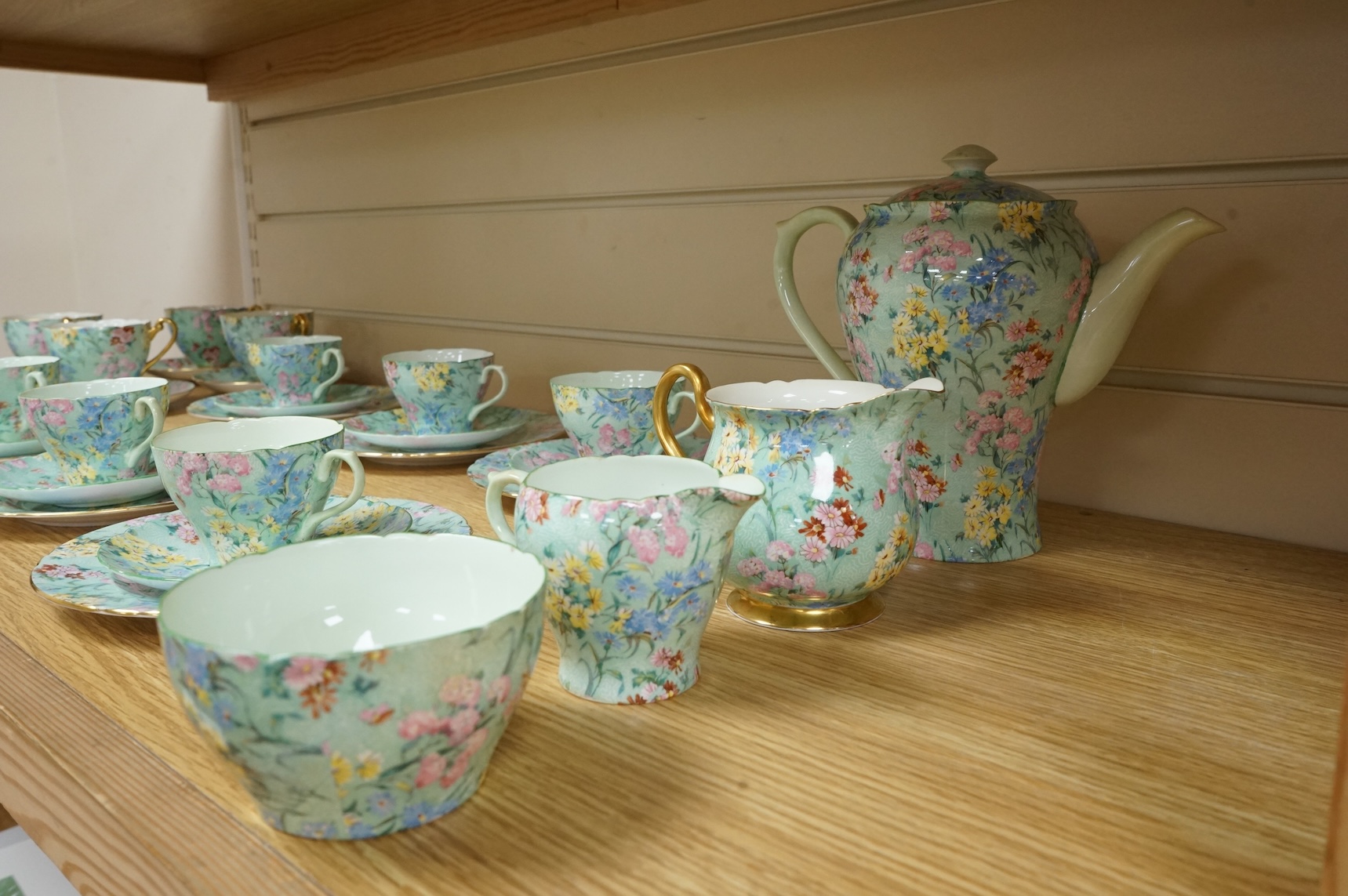 A Shelley Melody pattern teaset